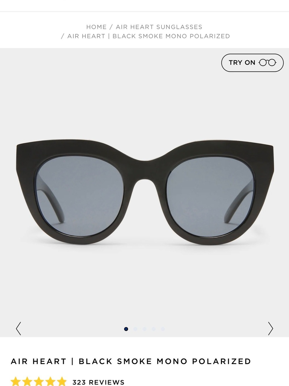 Le Specs Black Cat-Eye Sunglasses with Smoke Lenses